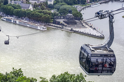 Downhill ride on Koblenz cable car