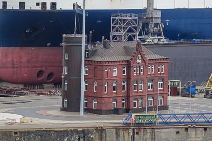 Harbor building in Hamburg, Germany