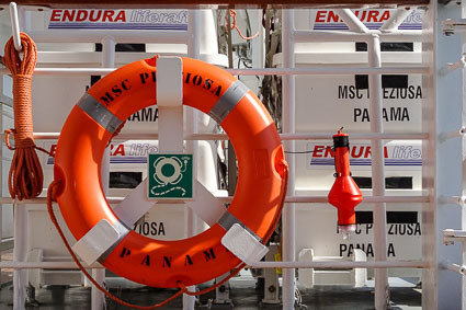 Life preserver on MSC PREZIOSA