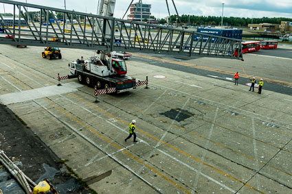 MSC PREZIOSA with gangway in Zeebrugge