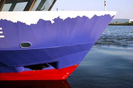 Boat in port of Hamburg