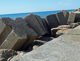 Antifer cubes in Port of Civitavecchia