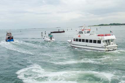 Boats on Venetian Lagoon near Pellestrina