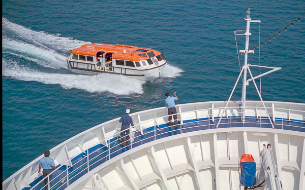 SILVER WHISPER tender in Monemvasia, Greece.