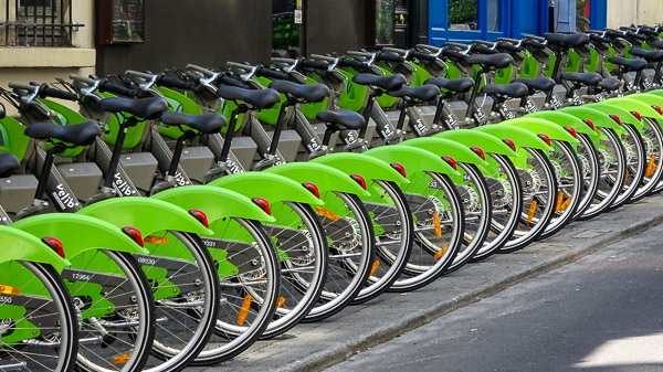 Velib bicycles for hire