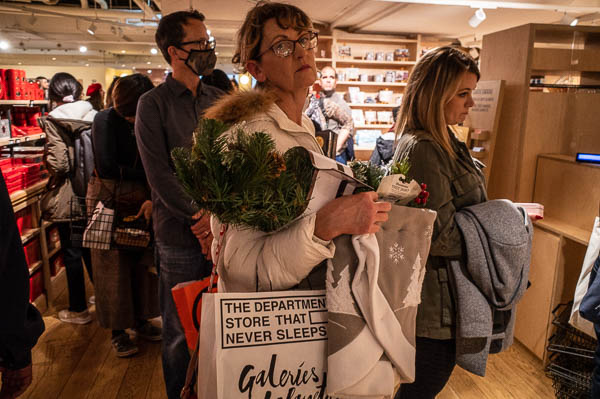 Shoppers at Galeries Lafayette Paris Hausmann.