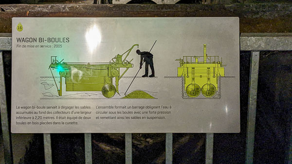 Exhibit label in Paris Sewers Museum.