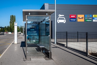 No 6 bus stop at Beauvais-Tille Airport