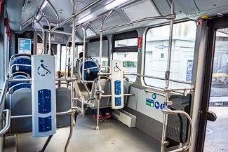 Interior of Carolis Ligne 6 airport bus, Beauvais