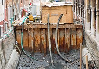 cofferdam and pumps