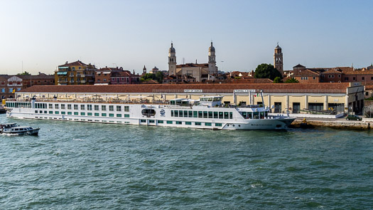 Santa Marta and San Basilio cruise piers with RIVER COUNTESS