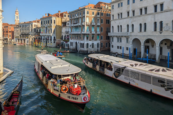 ACTV water buses on the Grand Canal.