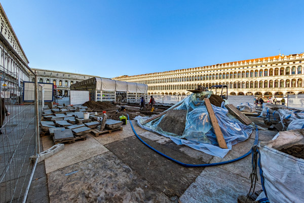 Piazza San Marco with archaeological excavations.