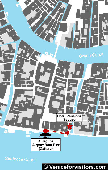 Pensione Seguso map directions