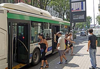 Bus stop on the Corso del Popolo